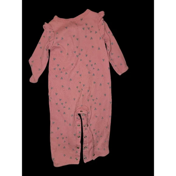Baby Girl Just One You by Carter's Romper 12M Pink Gray Hearts - Picture 2 of 3